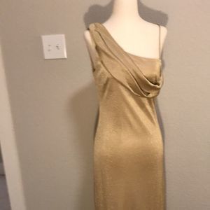 NIKI by niki livas NWOT gold one shoulder dress
